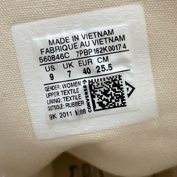 Converse Chuck Taylor All Star Lift High Top White Size 9 Womens Canvas - Picture 11 of 11